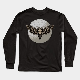 Skull Moth Moon Long Sleeve T-Shirt